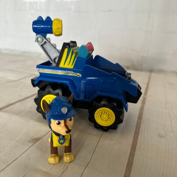 Preowned Paw Patrol Dino Rescue Chase’s Deluxe Rev Up Vehicle - Picture 2 of 6